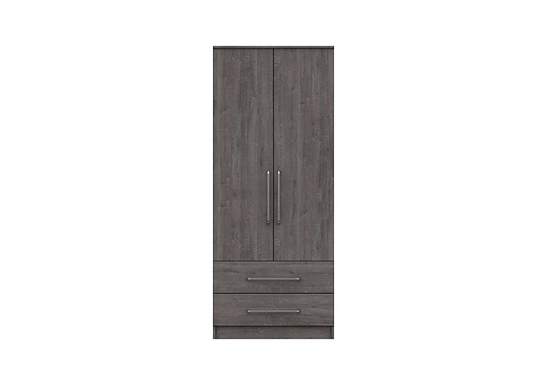 London Bedroomsfriars 2 Door 2 Drawer Wardrobe  Dark Grey Oak | Bed Sava
