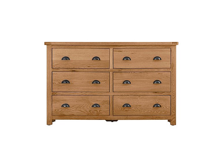 Atlantic 6 Drawer Wide Chest of Drawers - Oak