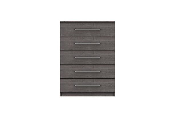 London Bedroomsfriars 5 Drawer Chest  Dark Grey Oak | Bed Sava