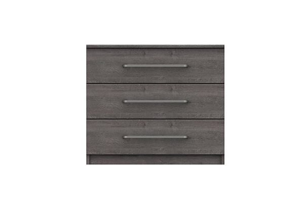 London Bedroomsfriars 3 Drawer Chest  Dark Grey Oak | Bed Sava