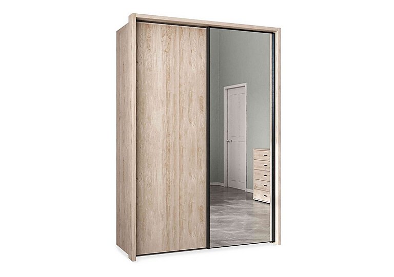 Wiemann - Dallas 160cm 2 Door Sliding Wardrobe with Mirror Door - Holm Oak