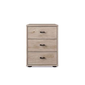 Wiemann  Dallas 40cm 3 Drawer Bedside Cabinet  Holm Oak | Bed Sava