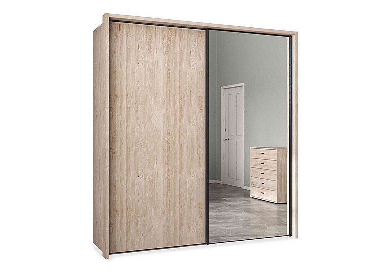 Wiemann - Dallas 210cm 2 Door Sliding Wardrobe with Mirror Door - Holm Oak