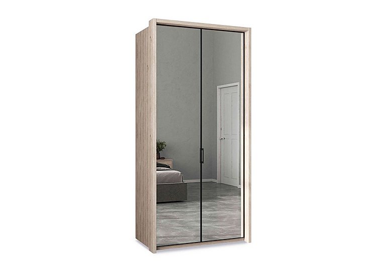 Wiemann - Dallas 107cm 2 Door Hinged Wardrobe with 2 Mirror Doors - Holm Oak