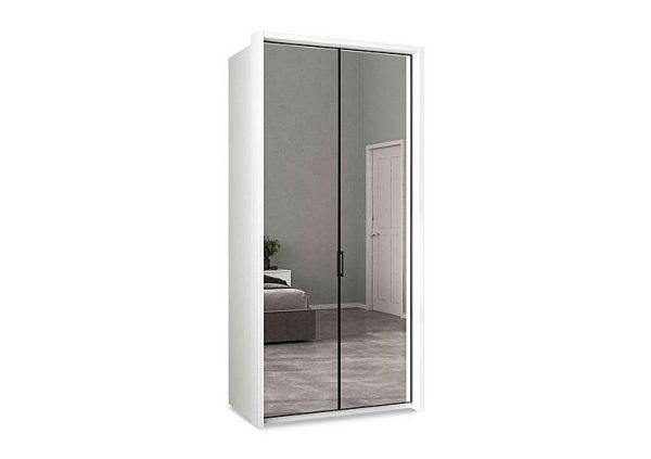 Wiemann  Dallas 107cm 2 Door Hinged Wardrobe with 2 Mirror Doors | Bed Sava