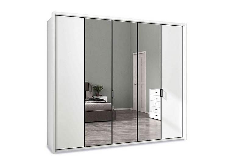 Wiemann - Dallas 257cm 5 Door Hinged Wardrobe with 3 Mirrors Doors