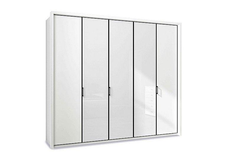 Wiemann - Dallas 257cm 5 Door Hinged Wardrobe with 3 Glass Doors