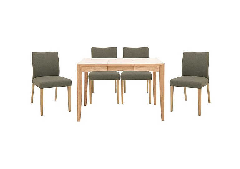 Duplex Small Extending Dining Table with 4 Upholstered Chairs - Black