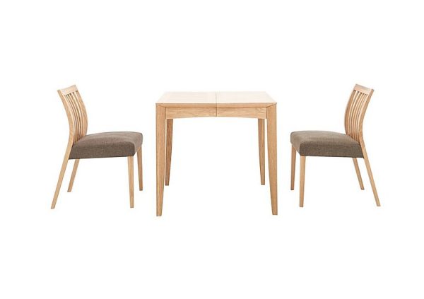 Duplex Small Extending Dining Table with 2 Low Slatted Back Chairs  Black  Gold | Bed Sava