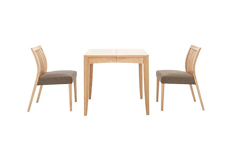 Duplex Small Extending Dining Table with 2 Low Slatted-Back Chairs - Black & Gold