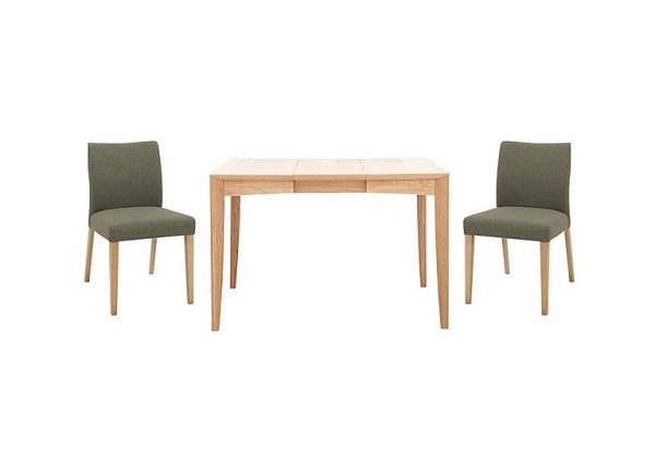 Duplex Small Extending Dining Table with 2 Upholstered Chairs  Black | Bed Sava