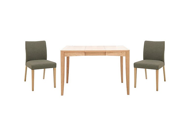 Duplex Small Extending Dining Table with 2 Upholstered Chairs - Black