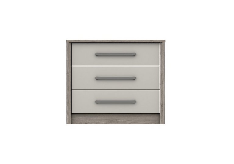 London Bedrooms - Euston 3 Drawer Chest - Grey Oak/White Grey Gloss