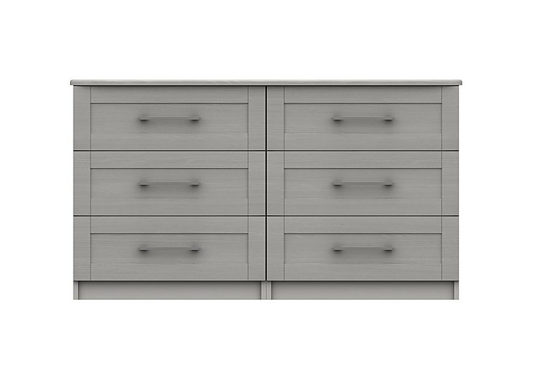 London Bedrooms - Fenchurch 6 Drawer Wide Chest - Light Grey
