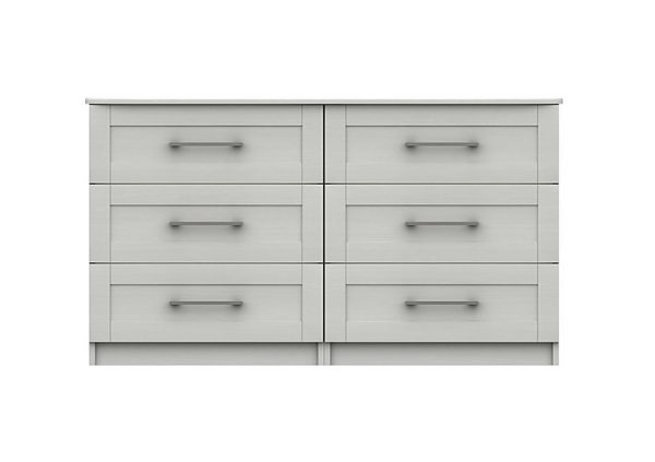 London Bedrooms  Fenchurch 6 Drawer Wide Chest  White | Bed Sava