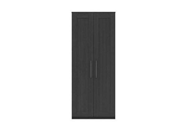 London Bedrooms  Fenchurch 2 Door Tall Wardrobe  Graphite | Bed Sava