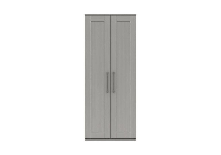 London Bedrooms  Fenchurch 2 Door Tall Wardrobe  Light Grey | Bed Sava