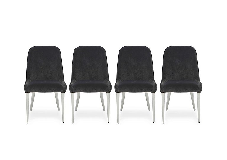 Gabana Set of 4 Velvet Dining Chairs - Charcoal