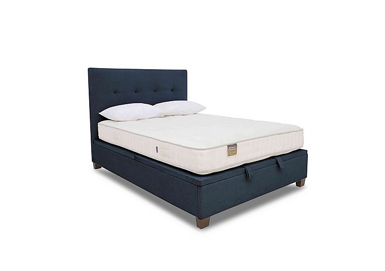 Hadley Ottoman Bed Frame - Double - Vougue Ocean Blue