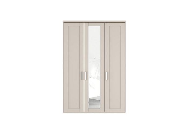 Wiemann  Kempton 3 Door Hinged Wardrobe with Mirror  Champagne | Bed Sava
