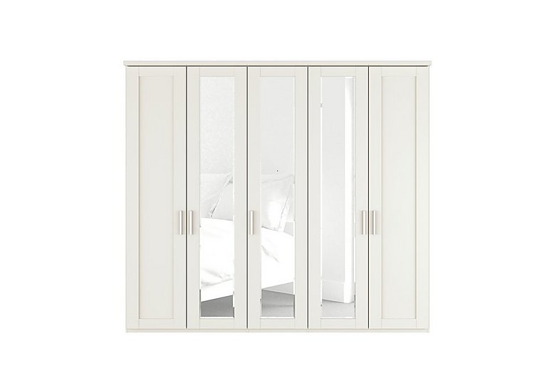 Wiemann - Kempton 5 Door Hinged Wardrobe with Mirrors - White