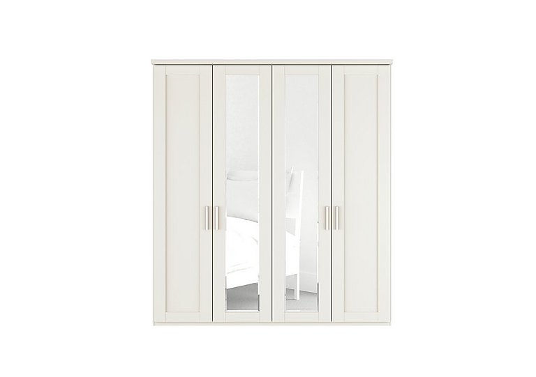 Wiemann - Kempton 4 Door Hinged Wardrobe with Mirrors - White