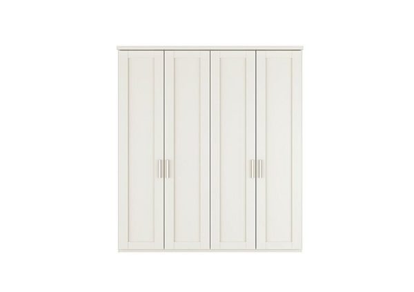 Wiemann  Kempton 4 Door Hinged Wardrobe  White | Bed Sava
