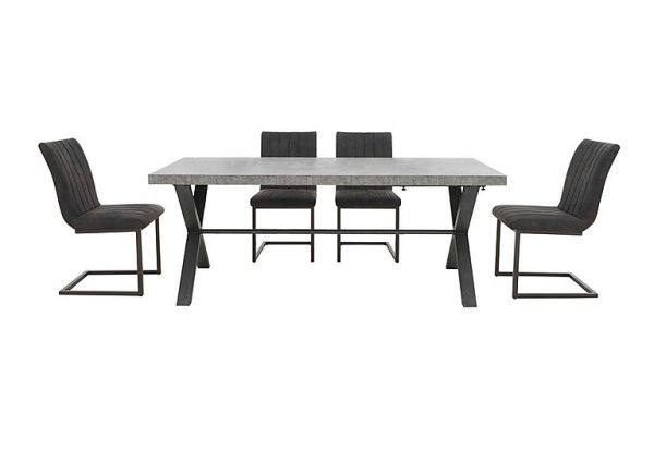 Moon Dining Table and 4 Cantilever Chairs Set  190 cm | Bed Sava