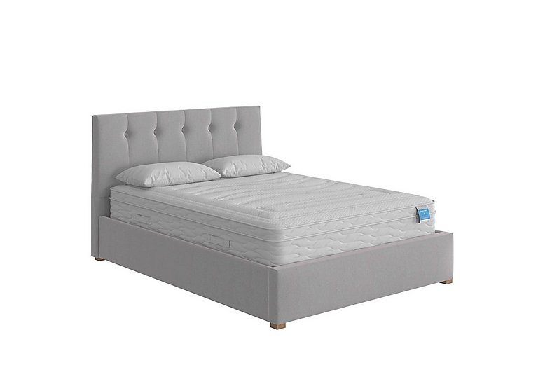 Noah Ottoman Bed Frame - King Size - Kimiyo Linen Silver
