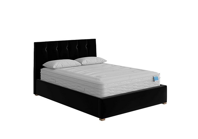 Noah Ottoman Bed Frame - King Size - Plush Velvet Ebony