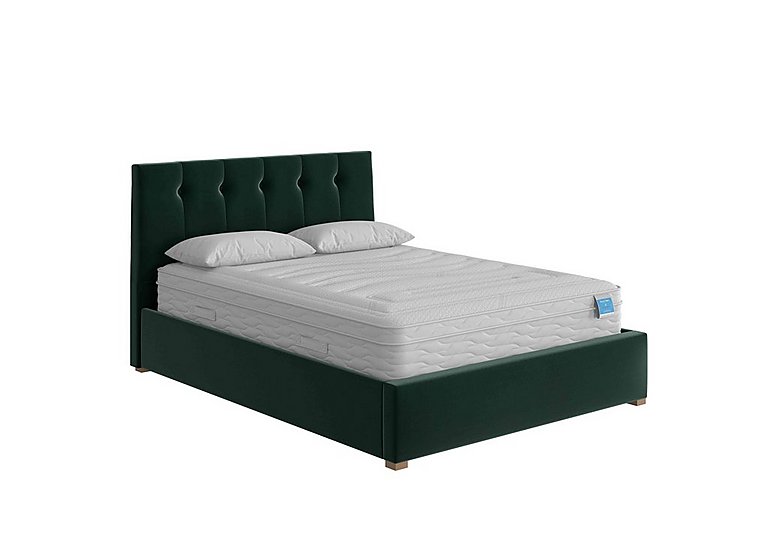 Noah Ottoman Bed Frame - King Size - Plush Velvet Forest Green