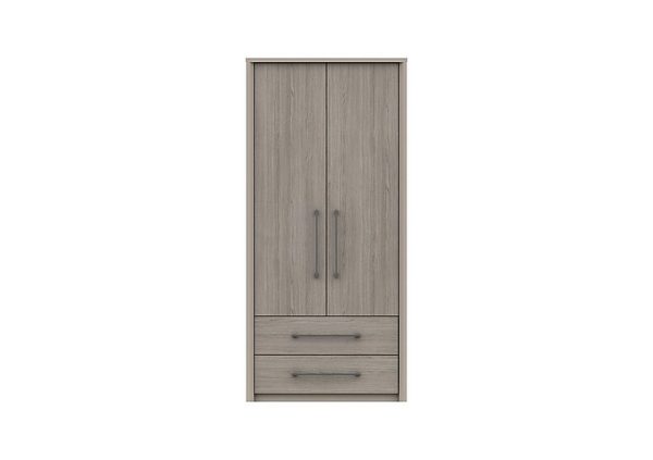London Bedrooms  Paddington 2 Door 2 Drawer Wardrobe  Grey Oak | Bed Sava