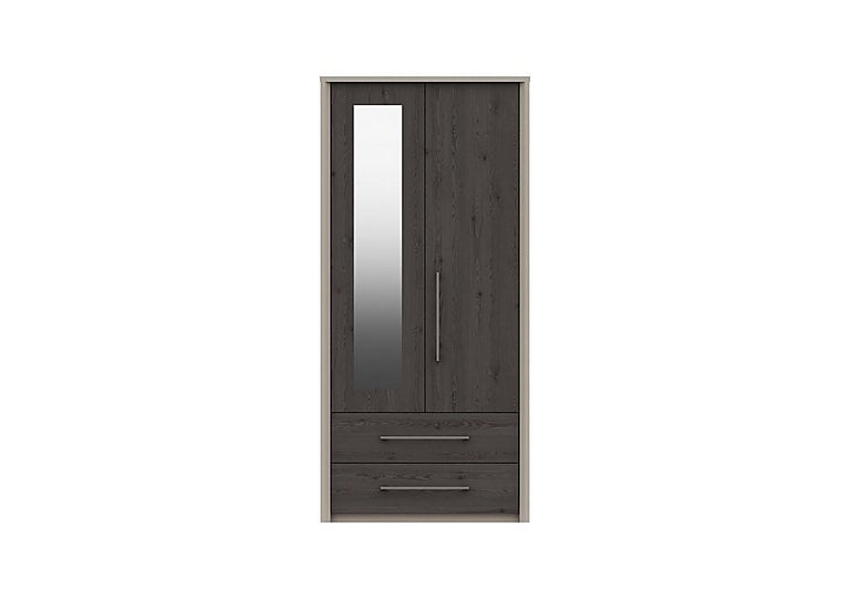 London Bedrooms  Paddington 2 Door 2 Drawer Wardrobe with Mirror  Anthracite | Bed Sava