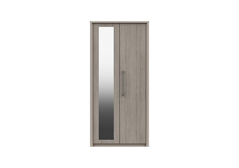 London Bedrooms  Paddington 2 Door Wardrobe with Mirror  Grey Oak | Bed Sava