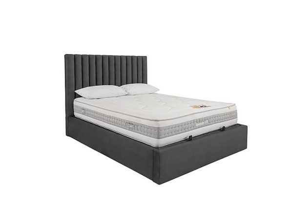 Ramos Ottoman Bedframe  King Size  Smoke Grey | Bed Sava