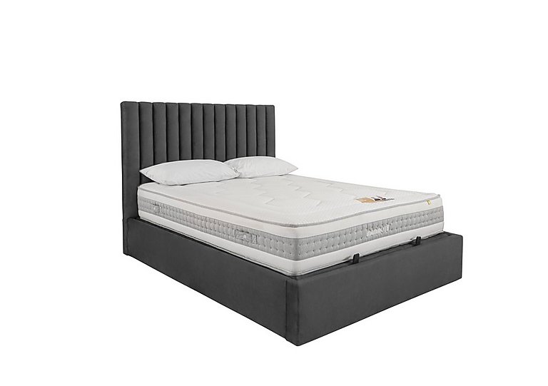Ramos Ottoman Bedframe - King Size - Smoke Grey
