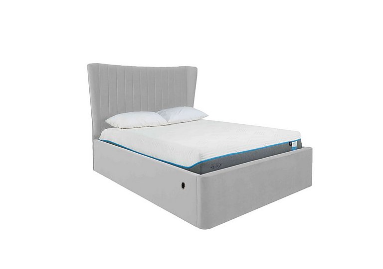 Roman Electric Ottoman Bed Frame - Double - Velvet Silver