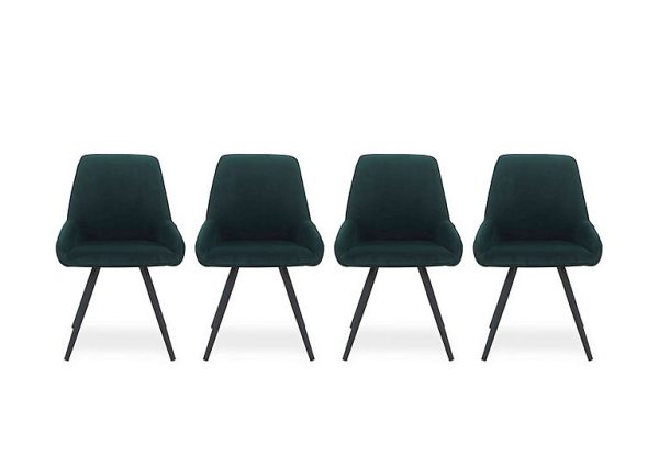Saigon Set of 4 Green Velvet Dining Chairs  Forest | Bed Sava