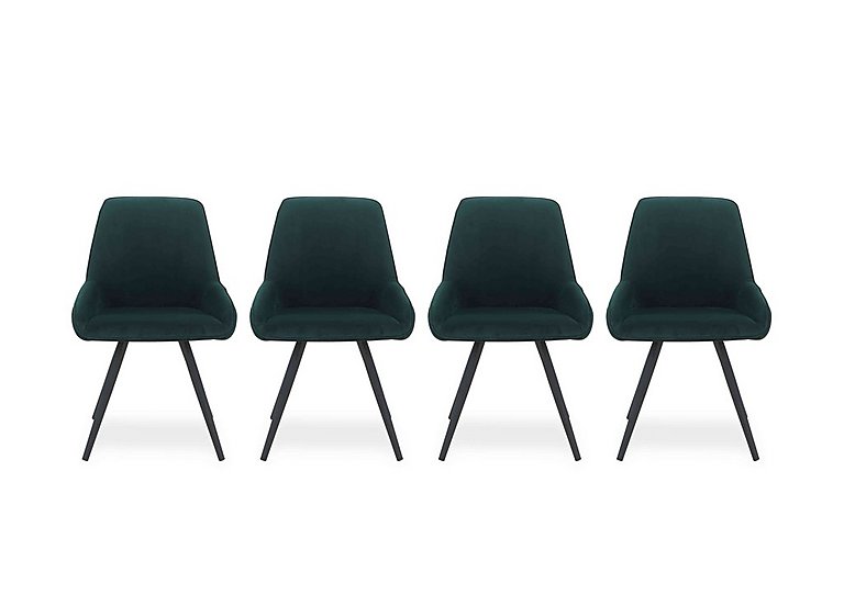Saigon Set of 4 Green Velvet Dining Chairs - Forest
