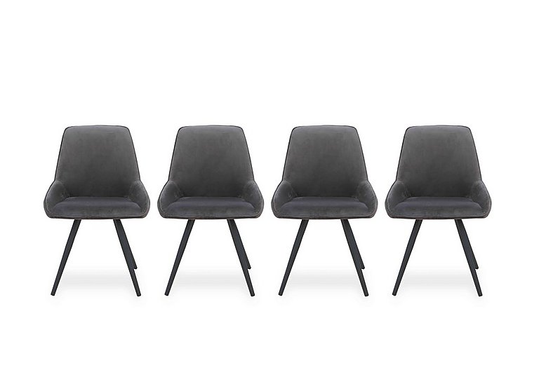 Saigon Set of 4 Velvet Dining Chairs - Granite