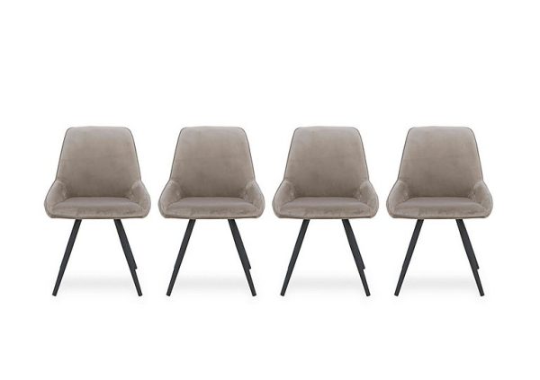 Saigon Set of 4 Taupe Velvet Dining Chairs  Taupe | Bed Sava