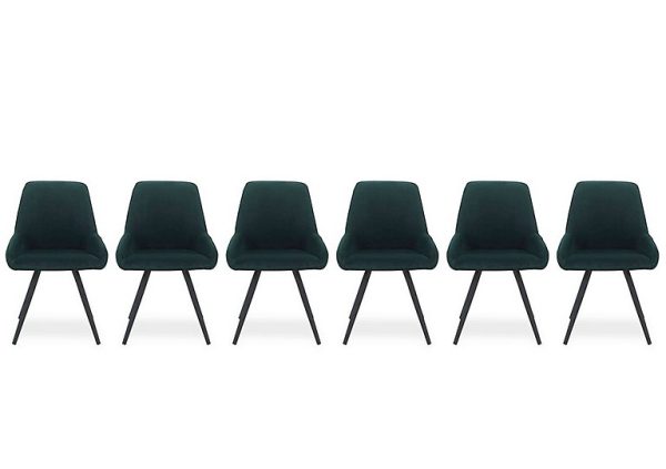 Saigon Set of 6 Green Velvet Dining Chairs  Forest | Bed Sava