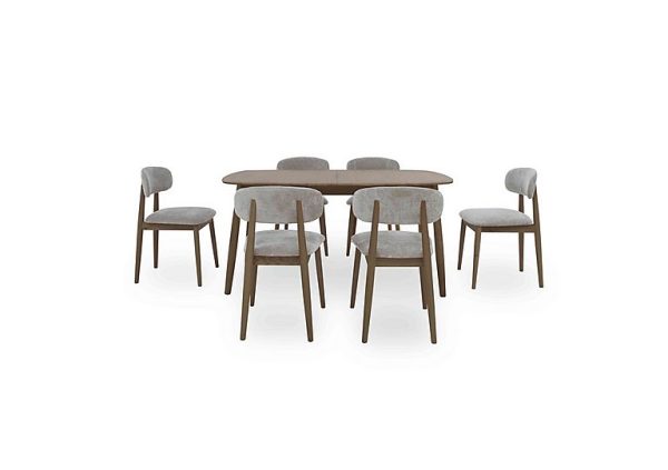 Stockholm Extending Dining Table with 6 Wooden Chairs  Dark Oak | Bed Sava