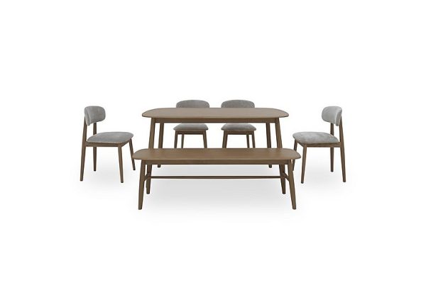 Stockholm Extending Dining Table with 4 Wooden Chairs and a Bench  Dark Oak | Bed Sava