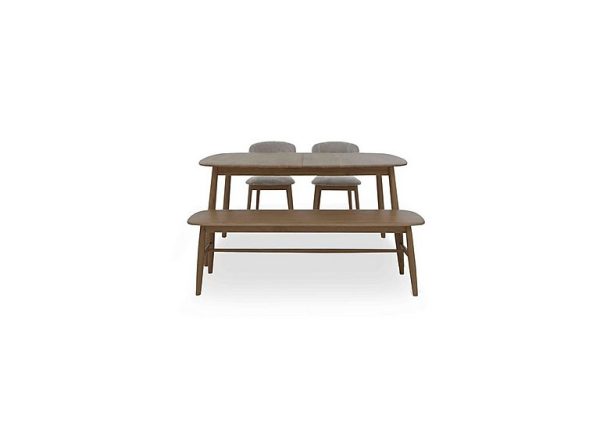 Stockholm Extending Dining Table with 2 Wooden Chairs and a Bench  Dark Oak | Bed Sava