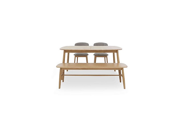 Stockholm Extending Dining Table with 2 Wooden Chairs and a Bench - Light Oak