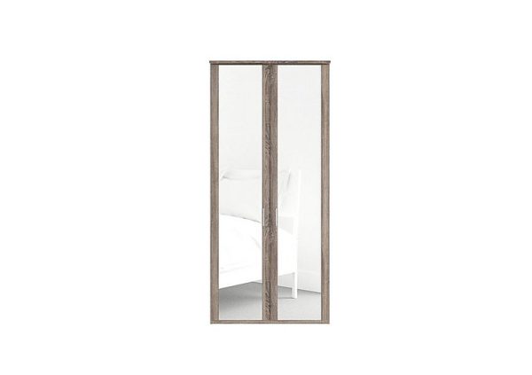 Wiemann  Oxford 2 Door Hinged Wardrobe with Mirrors  Rustic Oak | Bed Sava