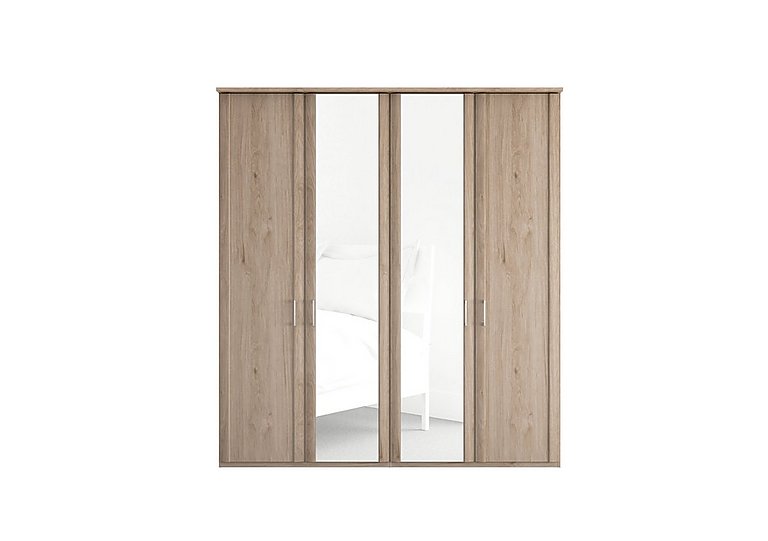 Wiemann - Oxford 4 Door Hinged Wardrobe with Mirrors - Holm Oak