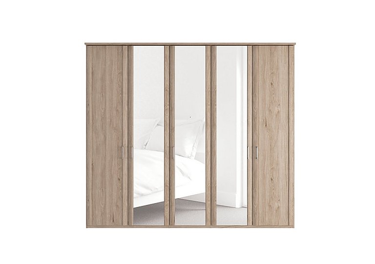 Wiemann - Oxford 5 Door Hinged Wardrobe with Mirrors - Holm Oak