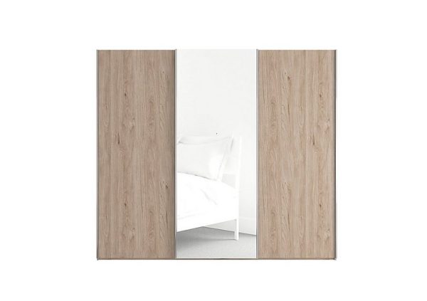 Wiemann  Oxford 3 Door Sliding 250 cm Wardrobe With Central Mirror  Holm Oak | Bed Sava